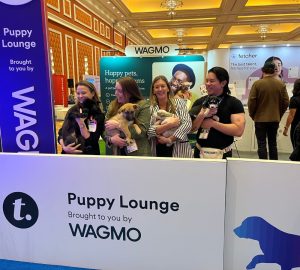 Happy attendees at the wagmo and puppy love transform 2024 puppy lounge